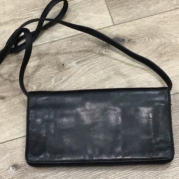Hobo Black Leather Convertible Clutch Crossbody Bag - Picture 11 of 11